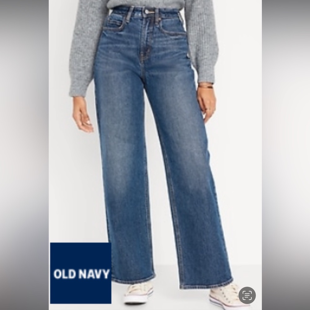 Old Navy - Curvy Extra High-Waisted Wide-Leg Jeans - 10 - NWT